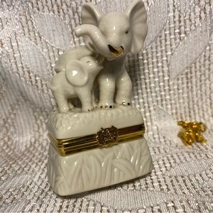 Lenox Treasures Ivory Elephant Box